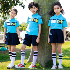 幼儿园园服夏季儿童毕业照表演班服polo衫运动套装夏款小学生校服