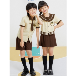 幼儿园园服夏季校服小学生 幼儿园毕业照服装 英伦风衬衣套装