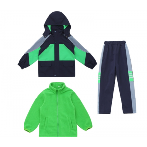 儿童校服套装小学生户外冲锋衣秋冬装幼儿园园服春秋装三件套