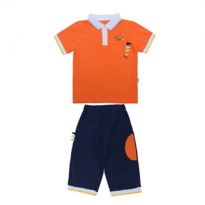 桔色套装 小学生校服厂家批发幼儿园园服夏季儿童班服短袖套装加工定制澜洋
