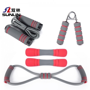双林女士健身跳绳套装握力器拉力器哑铃健身器材套装