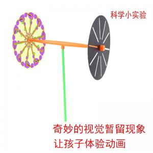 儿童科学实验视觉暂留奇特的双盘费纳奇镜动画幼儿园学生教具玩具