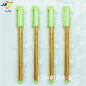 麦秸秆插套竹木笔中性笔中高端圆珠笔源头厂家可定logo