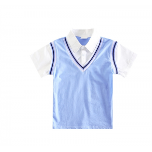 班服幼儿园园服单件短T韩版单件上衣 英伦风娃娃领衬衫儿童文化衫