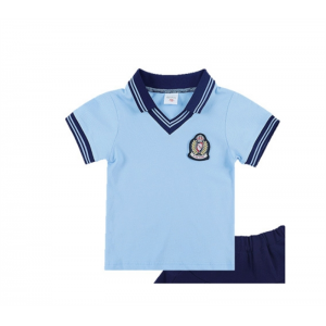 英伦风娃娃领衬衫儿童文化衫班服幼儿园园服单件短T韩版单件上衣