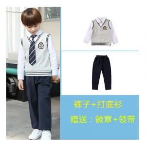 校服儿童假两件套纯棉班服合唱表演服幼儿园园服春秋装小学生学院