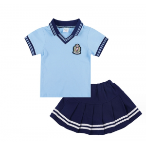夏装新款儿童休闲班服蓝色短袖套装小学生运动校服童装幼儿园园服