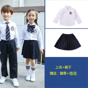 园服春秋季中小学生校服儿童学院风班服男女童衬衫套装幼儿园