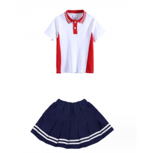 红色女童（送胸章） 新款儿童休闲班服蓝色短袖套装小学生运动校服童装幼儿园园服夏装