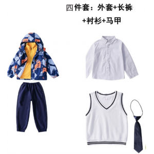 中小学生秋冬冲锋衣校服班服三件套幼儿园加厚园服儿童户外服