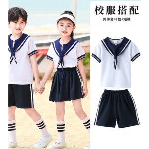 夏季校服男女童海军风班服大班毕业照服装幼儿园园服学院风两件套