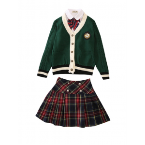 幼儿园园服秋冬装新款中小学生校服儿童英伦风班服毛衣四件套