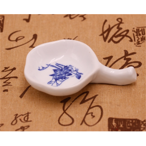 梅花陶瓷墨碟 创意陶瓷墨碟笔托 景德镇多功能笔搁水碟供应两用