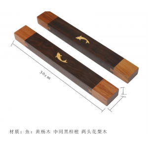 镇纸镇尺黑梓木檀木木质镶铜书法压纸送礼镇尺包装盒厂家