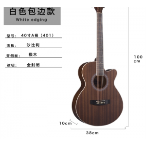 民谣吉他沙比利成人初学者椴木吉他 哑光原声乐器工厂家