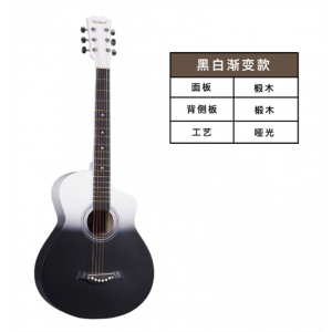 38寸全椴木吉他沙比利哑光初学者民谣吉他学生练习琴乐器批发工厂