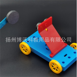 小学生课堂手工DIY自制磁力塑料拼装小车 科学实验益智创意小制作