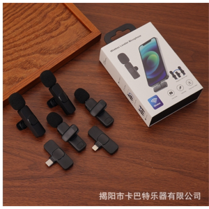 领夹式麦克风无线一拖二直播采访录音短视频降噪专用麦克风