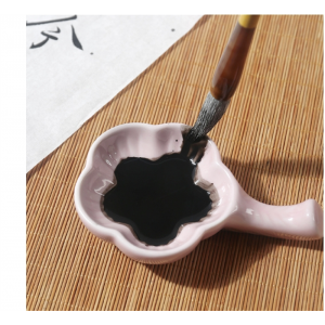 多功能陶瓷碟毛笔架笔洗笔搁水碟文房四宝盛墨汁用墨盘砚台