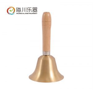 木柄手摇铃直径铃铛厂家批发一件代发 铜课铃手摇铃纯铜小课铃