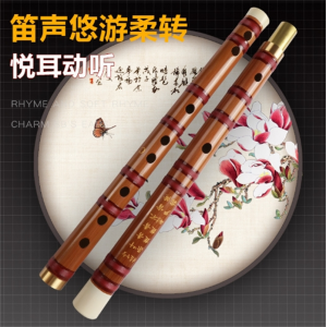 博雅竹笛专业学生民族乐器演奏培训考级初学横笛 苦竹二节笛子