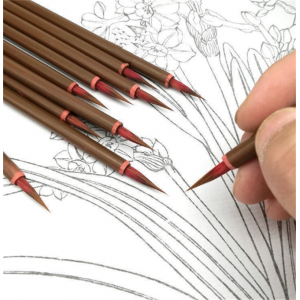 小红毛勾线毛笔国画瘦金体书法学生小楷工笔叶筋描边经勾线笔