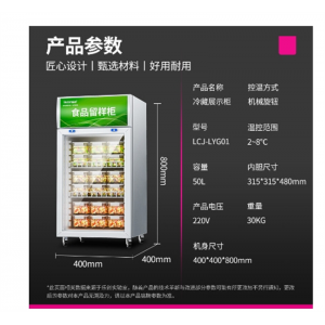 乐创商用食品留样冰柜冷藏冰柜食堂饭店水果蔬菜保鲜冰箱展示柜