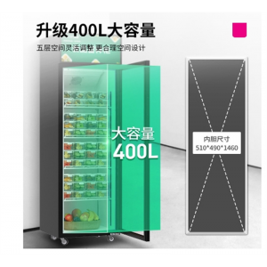 乐创幼儿园学校商用留样柜便利店立式单门大容量冷藏展示柜带锁