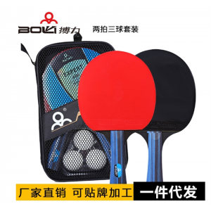 搏力三星乒乓球拍A10反胶学生初学训练二拍3球乒乓球拍套装跨境批