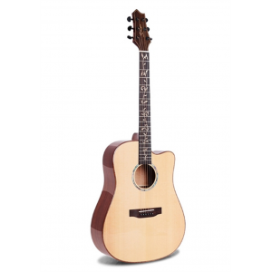 Smiger41寸云杉桃花心缺角全单民谣吉他R3加震EQ GuiterWY-500SS