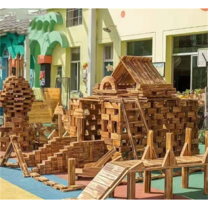 幼儿园户外大型积木碳化炭烧积木 木制大积木玩具构建区益智积木