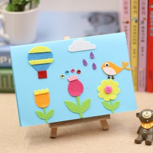 新年不织布立体贺卡幼儿园儿童DIY手工制作材料包创意祝福卡片