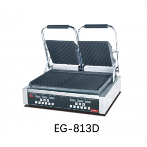 杰冠EG-813商用双头压板扒炉帕尼尼机全坑三文治烤肉烤面包牛排机