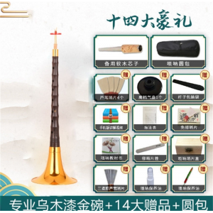 专业镜面堂乌木唢呐D调精品初学者唢呐乐器全套专业演D调宏艺凤鸣