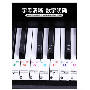 88/61/54/49键钢琴键盘贴纸电子琴贴五线谱键盘手卷钢琴贴音准贴