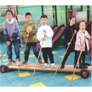 幼儿园室内外游乐设施儿童木制综合玩具系列划龙舟 XT02302