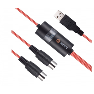 usb midi cable 电钢琴电子鼓 音乐编辑线 USB IN-OUT MIDI Cabl