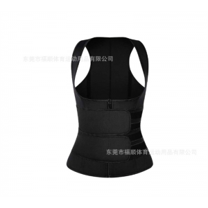 跨境运动健身暴汗背心拉链束身收腹塑身燃脂紧身上衣Saunaclothes