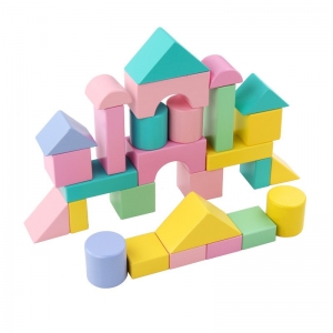 色马卡龙木质大积木 MR儿童diy积木玩具拼装345岁积木玩具