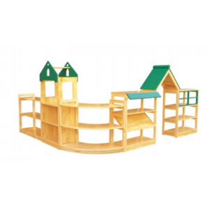 幼儿园室内外设施儿童家具玩具柜系列原木区域活动组合柜B