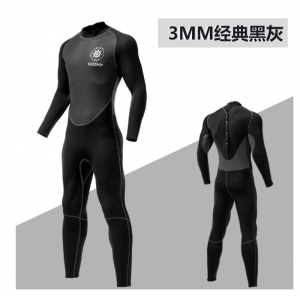 潜水服3MM连体保暖冲浪黑灰色游泳保暖浮潜潜水衣