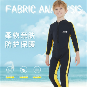 RIDE SHIP/骑舰士儿童泳衣保暖长袖连体游泳衣男女童潜水服中大童