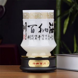 商务礼品定制琉璃玉笔筒摆件公司学校办公室桌装饰创意工艺品