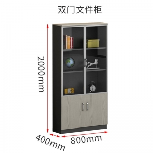 两门现代带玻璃门书柜书架组合简约现代落地防尘书橱格子柜储物柜子
