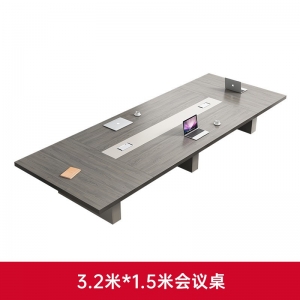 轻奢风简约现代会议桌长桌椅组合会议室大型洽谈接待长条形办公桌