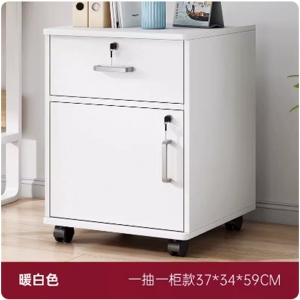 一抽一门带锁带滑轮带锁小柜子移动收纳柜抽屉柜办公室文件柜木质