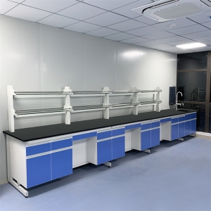 钢木中央台实验室操作台工作台实验台全钢实验桌工作台理化板实验