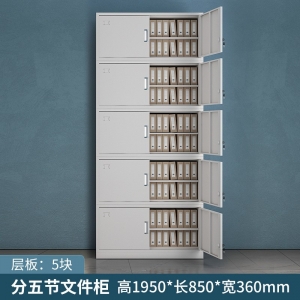 分五节加隔板铁皮柜文件柜档案柜资料柜钢制办公柜带锁