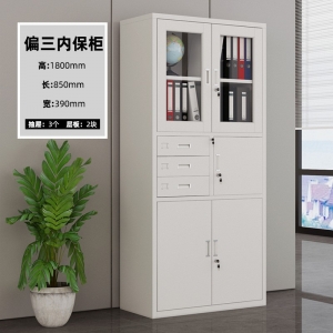 偏三斗器械柜带锁矮柜钢制收纳资料档案柜铁皮柜文件柜办公室储物柜批发