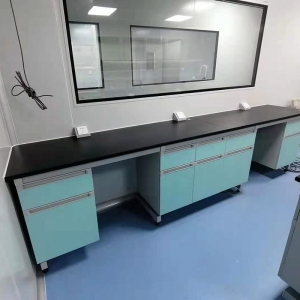 19mm环氧树脂台面科技产业园实验室工作台 钢木仪器台实验桌